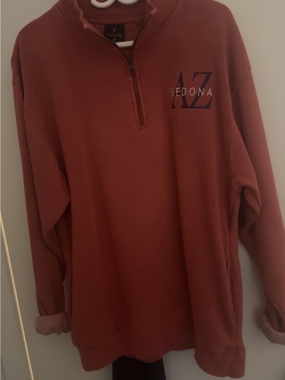 Oversized Sedona AZ Quarter-Zip in Rust